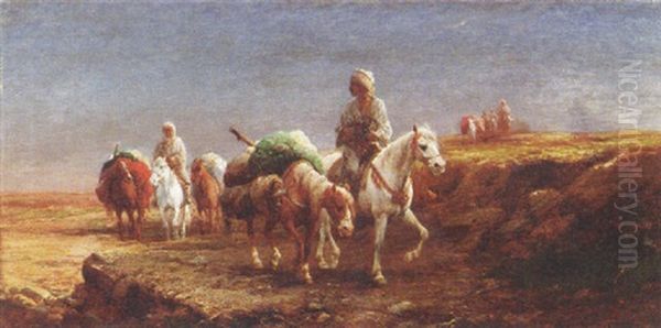 Arab Caravan Oil Painting by Michael Gorstkin-Wywiorski