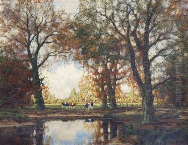 Dutch Landscape Oil Painting by Arnold Marc Gorter