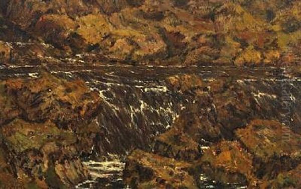 Waterfall Oil Painting by Arnold Marc Gorter