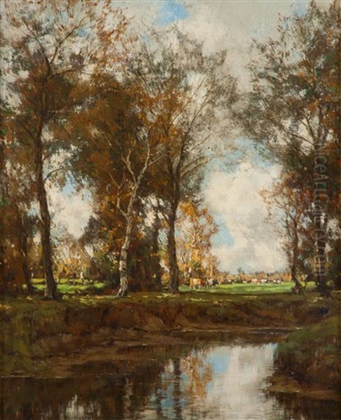 Landscape With Stream Oil Painting by Arnold Marc Gorter