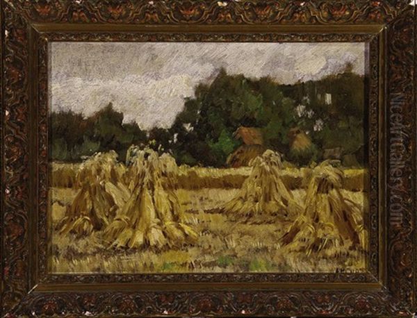 Haystacks Oil Painting by Arnold Marc Gorter