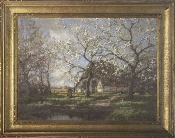 Cottage In Springtime Oil Painting by Arnold Marc Gorter