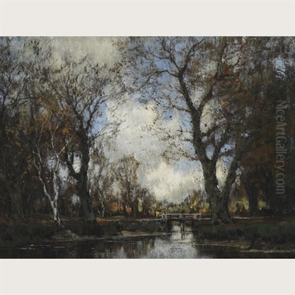 A Quiet Stream Oil Painting by Arnold Marc Gorter