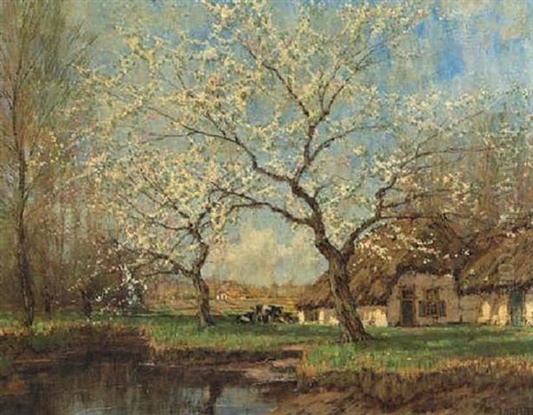 Blossoming Trees Oil Painting by Arnold Marc Gorter