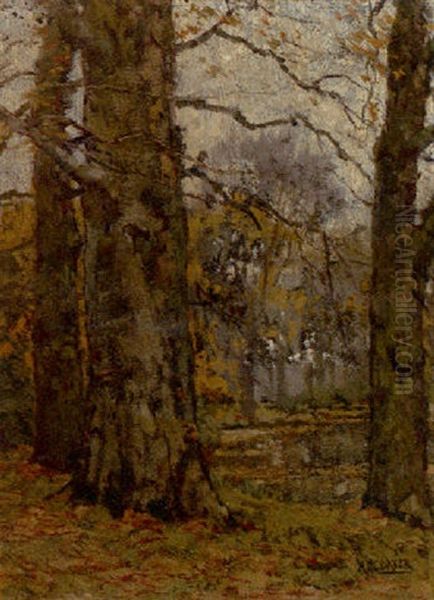 Forest In Autumn Oil Painting by Arnold Marc Gorter