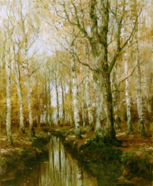 A Sunny Day In Autumn Oil Painting by Arnold Marc Gorter