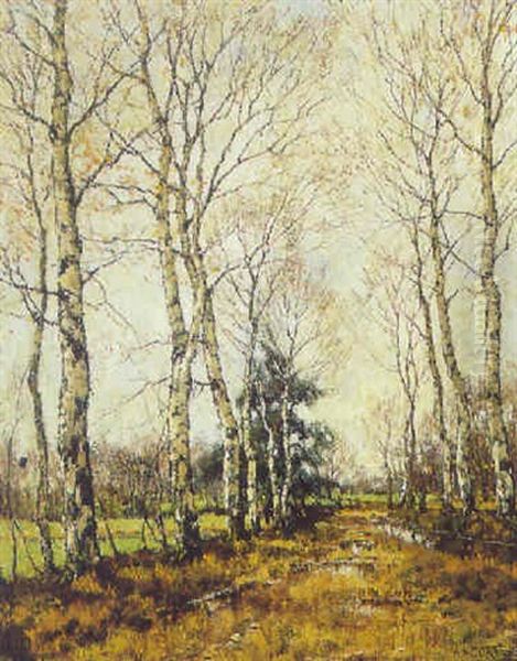 Birch Trees Oil Painting by Arnold Marc Gorter