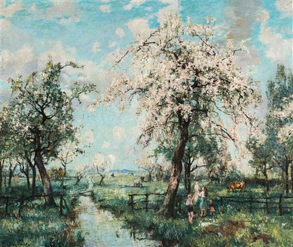 Flowering Fruit Trees Oil Painting by Pieter Gorus