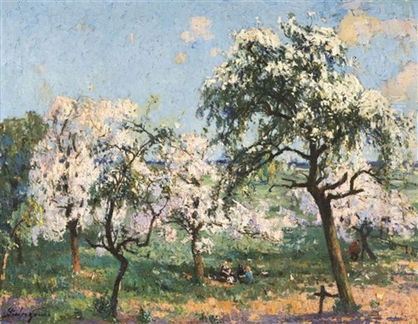 The Flowering Orchard Oil Painting by Pieter Gorus