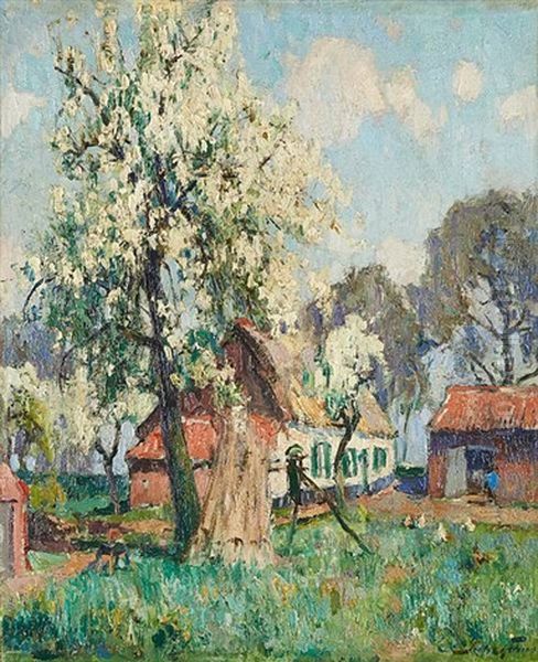 La Ferme Au Printemps Oil Painting by Pieter Gorus