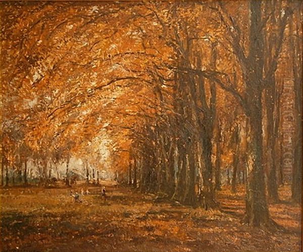 Herfstlandschap Met Spelende Kinderen Oil Painting by Pieter Gorus