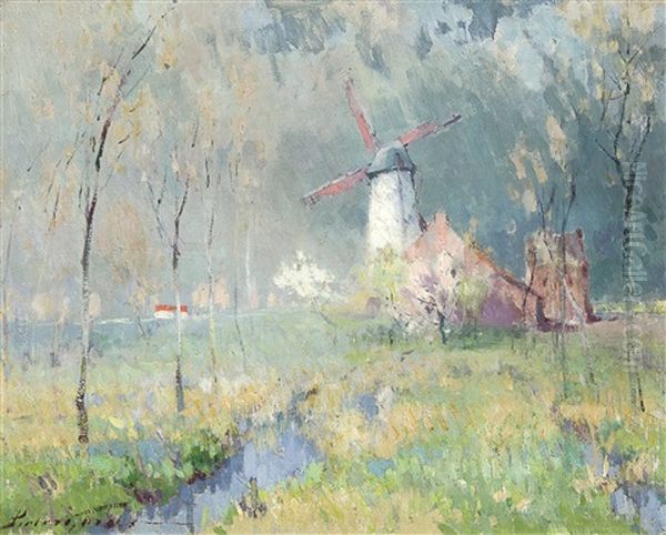 Le Moulin Blanc Oil Painting by Pieter Gorus