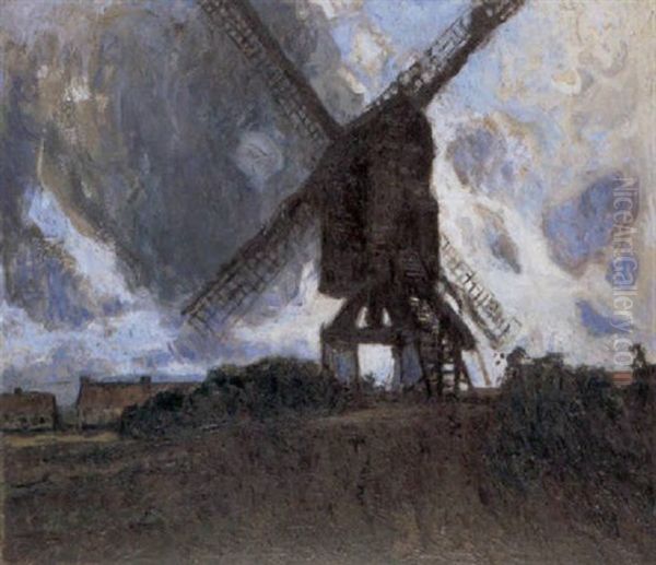 Lanschap Met Molen Oil Painting by Pieter Gorus