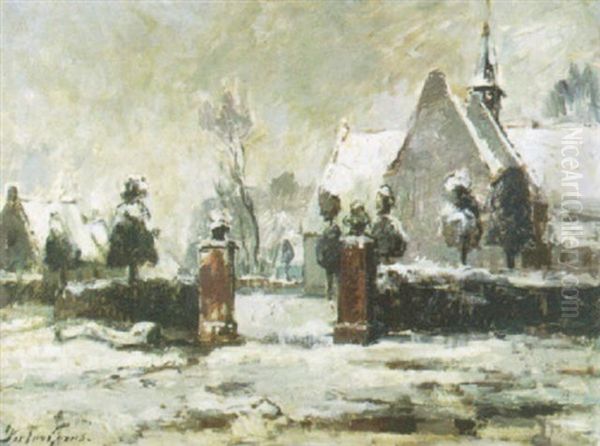 Vlassenbroek Onder Sneeuw Oil Painting by Pieter Gorus