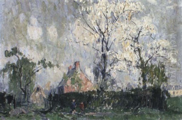 Lente Bij De Hoeve Oil Painting by Pieter Gorus