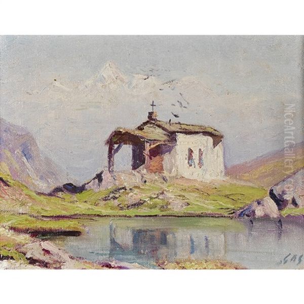 Chapelle Du Schwarzsee Oil Painting by Albert Henri John Gos