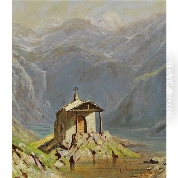 La Chapelle Du Lac Noir Oil Painting by Albert Henri John Gos