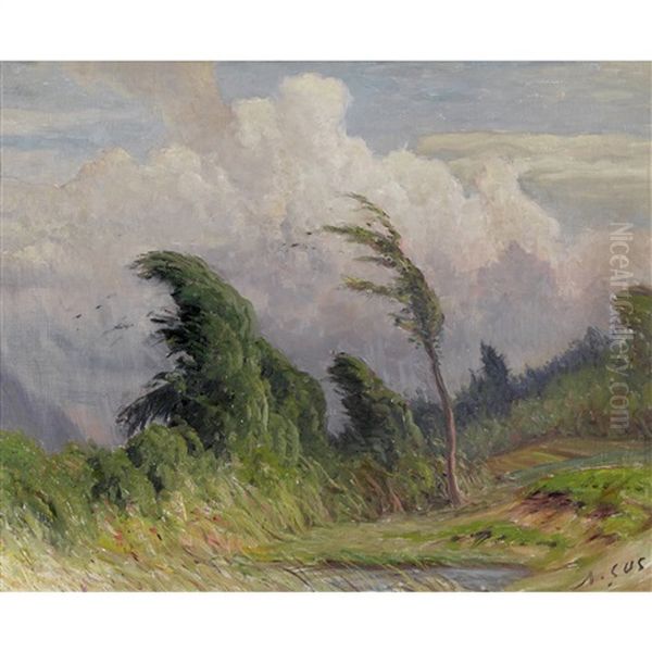 Sturmische Landschaft Oil Painting by Albert Henri John Gos