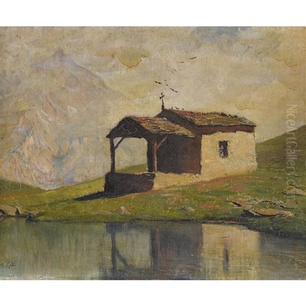 Chapelle Du Lac Noir Oil Painting by Albert Henri John Gos