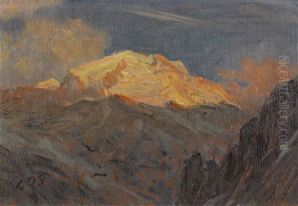 Die Jungfrau Im Abendrot Oil Painting by Albert Henri John Gos