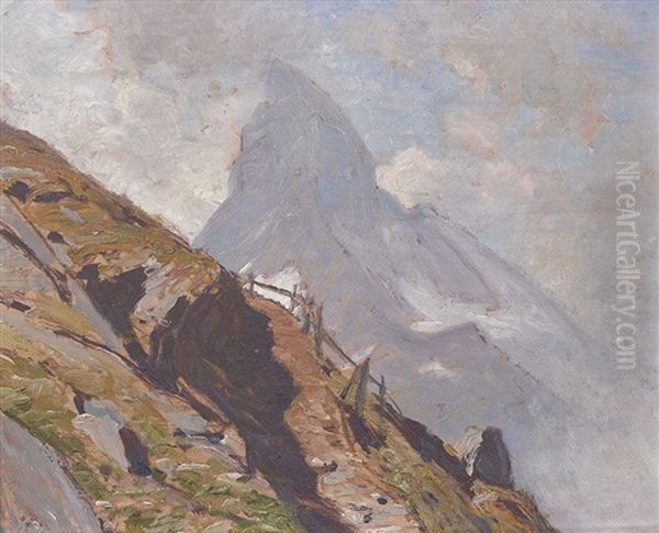 Das Matterhorn Von Der Riffelalp Aus Oil Painting by Albert Henri John Gos