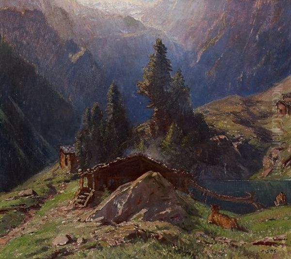 Alpage Oil Painting by Albert Henri John Gos