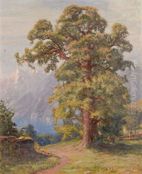 Chataignes Clarens Oil Painting by Albert Henri John Gos