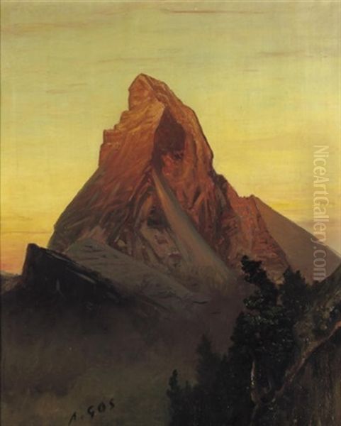 The Matterhorn, Sunrise Oil Painting by Albert Henri John Gos