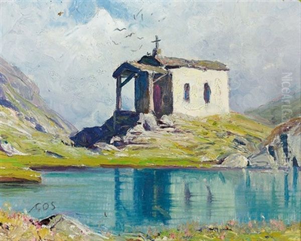 Kapelle Am Bergsee Oil Painting by Albert Henri John Gos