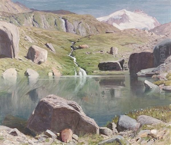 Der Stellisee Im Sommer Oil Painting by Albert Henri John Gos