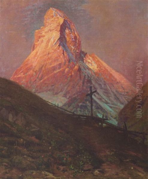 Matterhorn Oil Painting by Albert Henri John Gos