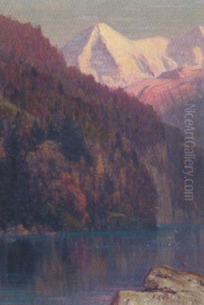 Berggewasser Oil Painting by Albert Henri John Gos