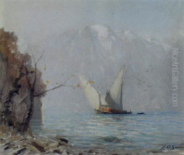 Barques A Montreux by Albert Henri John Gos