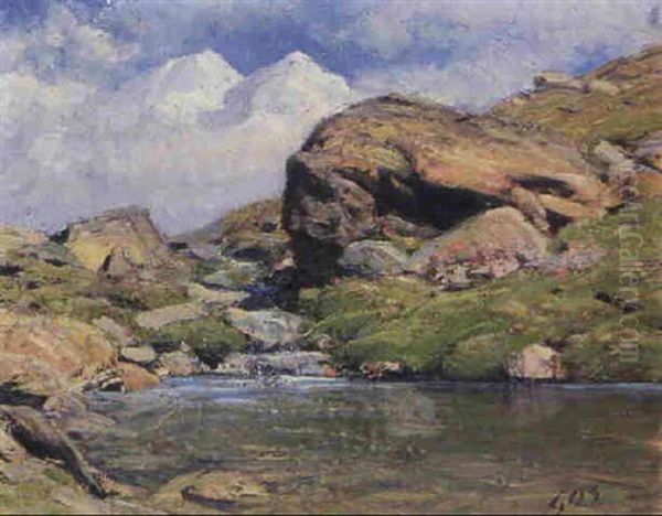 Gebirgsee Oil Painting by Albert Henri John Gos