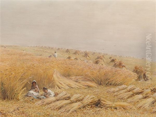 Harvesting Oil Painting by William Gosling