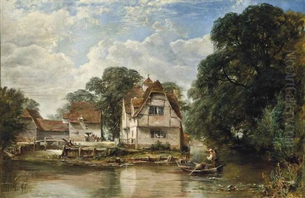 On The Thames Near Bray, Berkshire Oil Painting by William Gosling