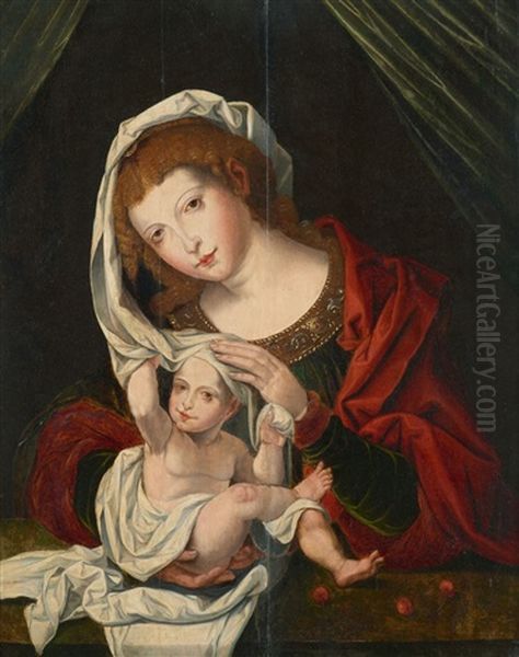 Madonna And Child Oil Painting by Jan Gossaert