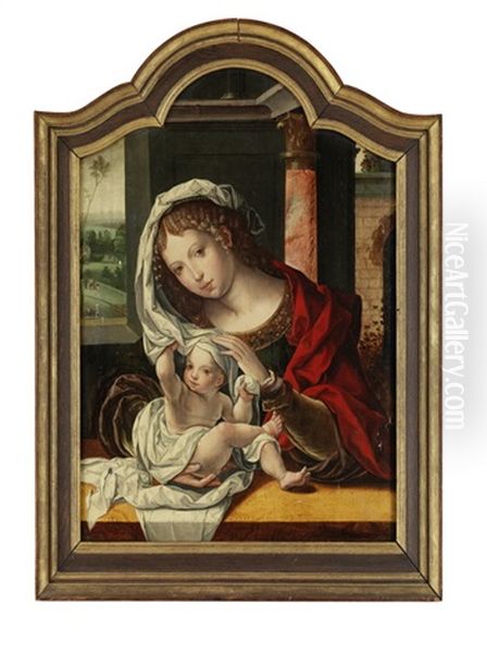 Maria Mit Kind Oil Painting by Jan Gossaert