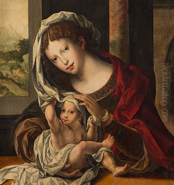 Madonna Mit Kind Oil Painting by Jan Gossaert