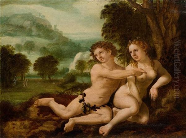 Adam Accuses Eve Oil Painting by Jan Gossaert