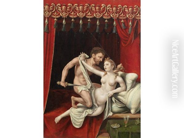 Tarquin And Lucretia Oil Painting by Jan Gossaert