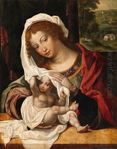 The Virgin And Child Oil Painting by Jan Gossaert