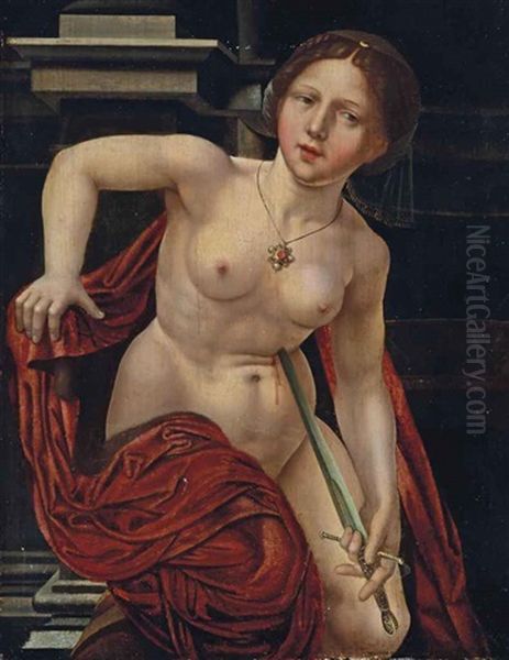 Le Suicide De Lucece Oil Painting by Jan Gossaert