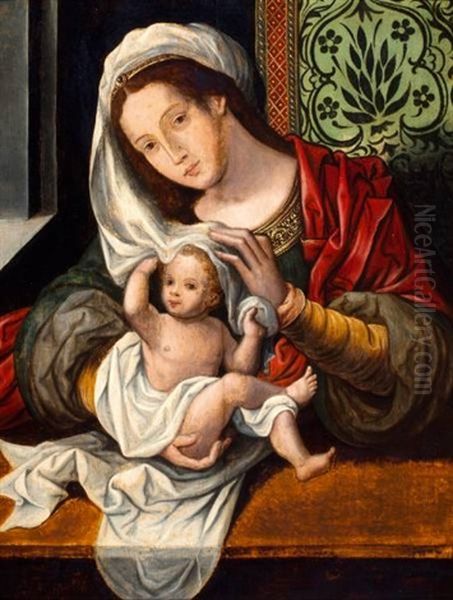 Maria En Kind Oil Painting by Jan Gossaert