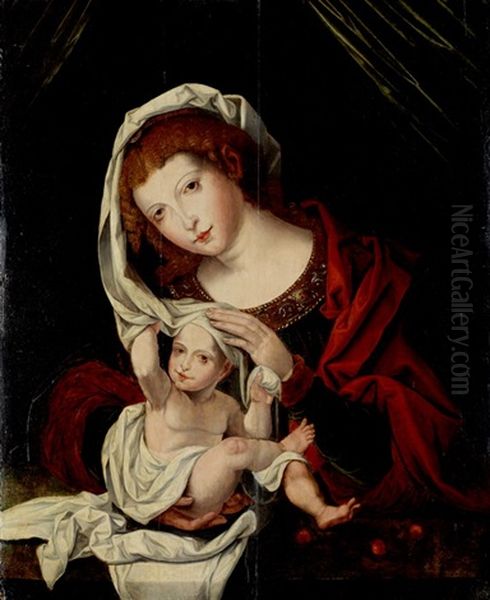 Madonna Mit Kind Oil Painting by Jan Gossaert