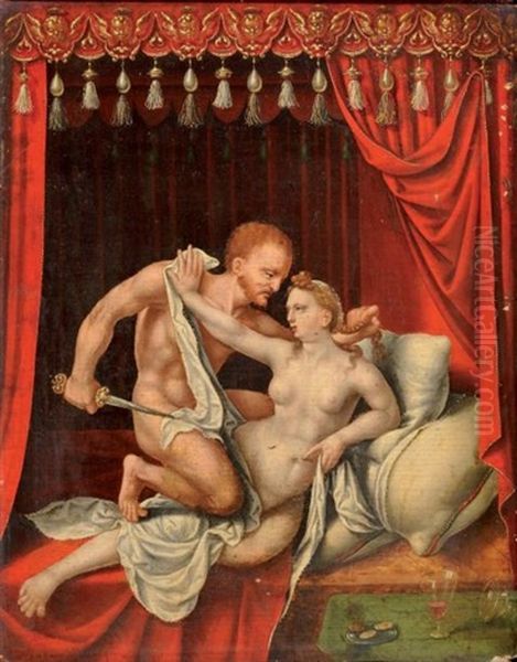 Lucrece Oil Painting by Jan Gossaert