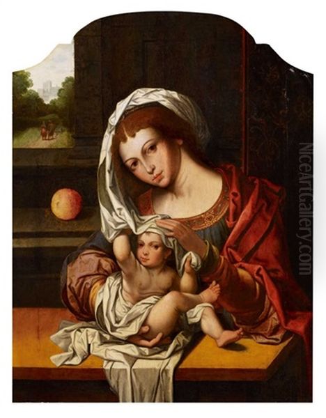 Madonna Mit Kind Oil Painting by Jan Gossaert