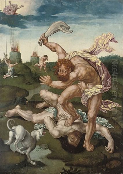 Cain And Abel Oil Painting by Jan Gossaert