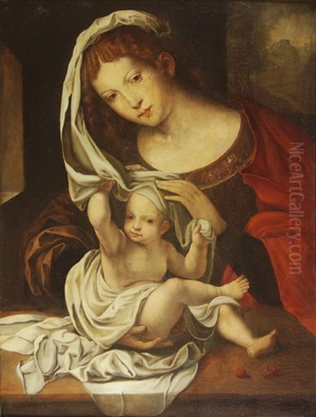 La Vierge Et L'enfant Oil Painting by Jan Gossaert