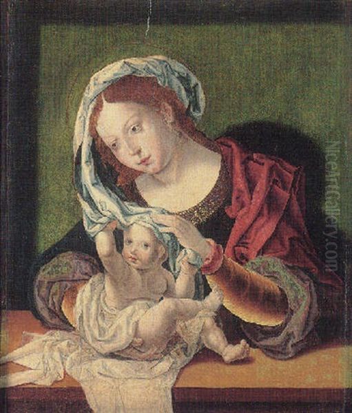 The Virgin And Child Oil Painting by Jan Gossaert